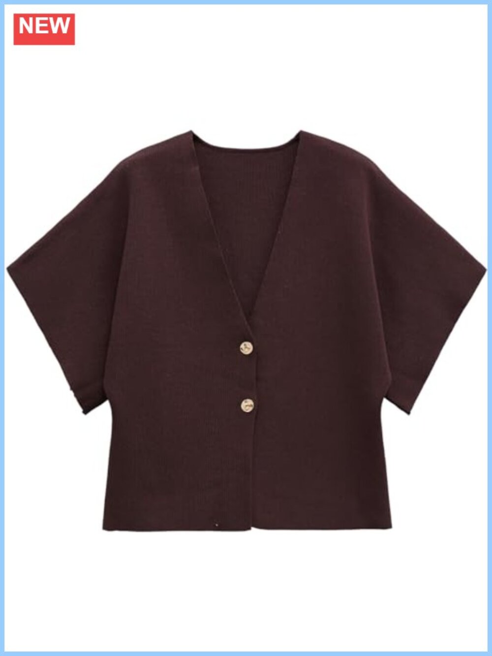 Women's Short Sleeve V Neck Knit Cardigan Button Down Office Sweater